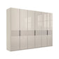 Wiemann Newlin Havana Glass Front 6 Door Hinged Wardrobe with Decking style