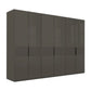 Wiemann Newlin Havana Glass Front 6 Door Hinged Wardrobe 