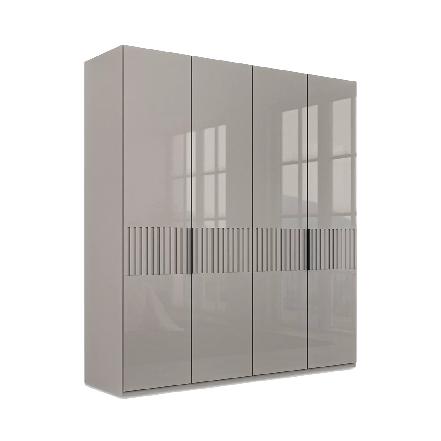 Decking style Wiemann Newlin Pebble Grey Glass Hinged door Wardrobe 