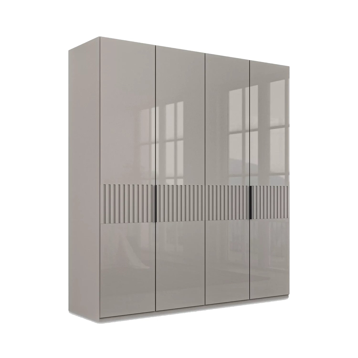 Decking style Wiemann Newlin Pebble Grey Glass Hinged door Wardrobe 