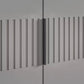 Close-up of a Decking style Wiemann Newlin Pebble Grey Glass Hinged door Wardrobe 