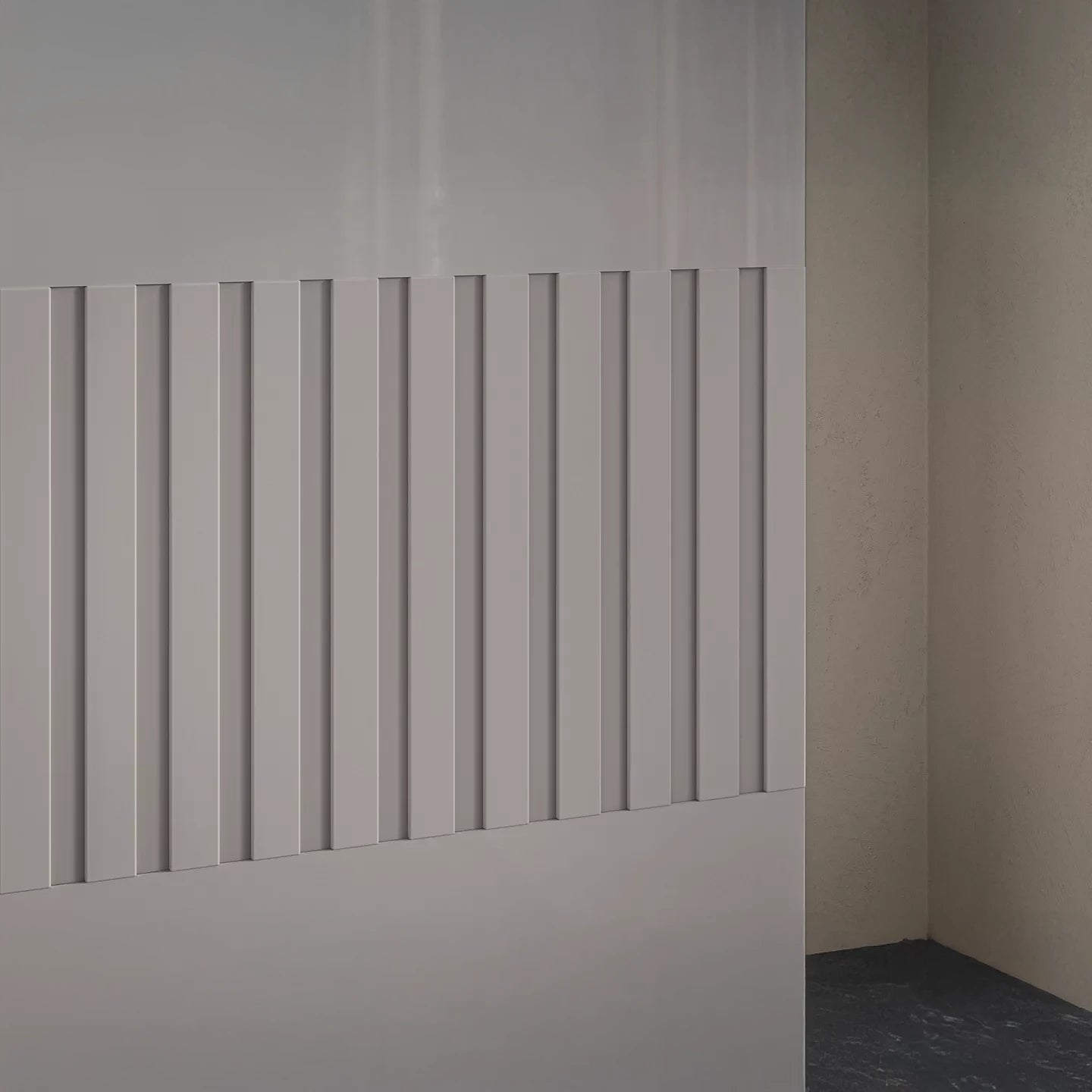 Decking style Wiemann Newlin Pebble Grey Glass Hinged door Wardrobe  - Closeup