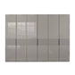 Wiemann Newlin Pebble Grey Glass Front 6 Door Hinged Wardrobe 