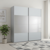 Shop the Rauch Nimbus Silk Grey & Grey Mirror Sliding Wardrobe with flexible panel design, free assembly and 10-year warranty.