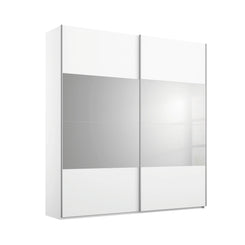  X-Tend White Sliding Door Wardrobe with Grey Mirror 