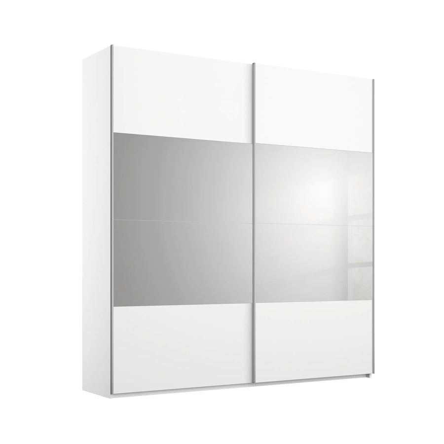 Nimbus White & Grey Mirror Sliding Door Wardrobe