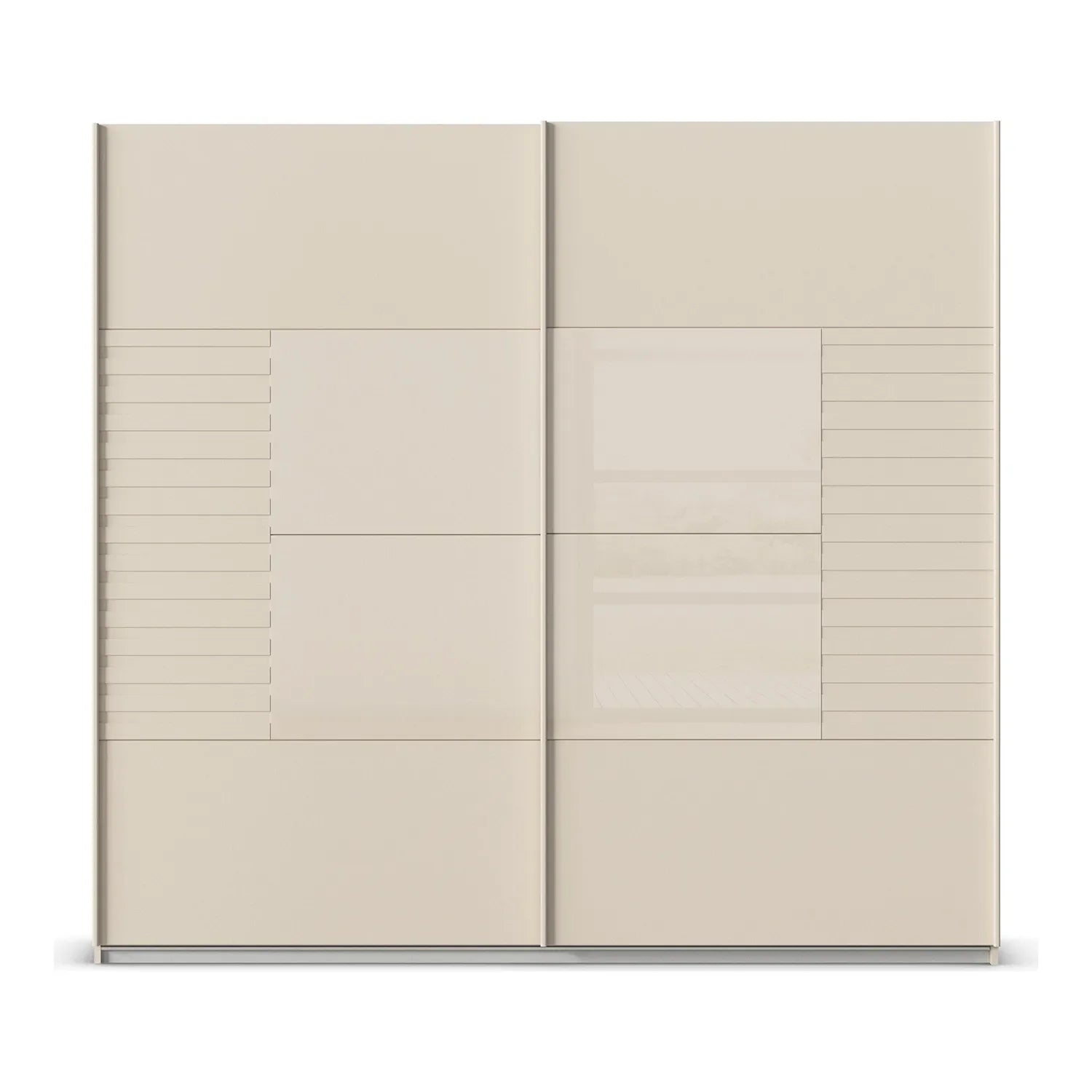 Novaro Champagne Glass Sliding Door Wardrobe - Front view