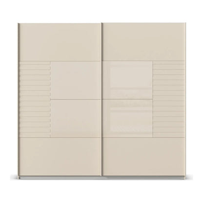 Novaro Champagne Glass Sliding Door Wardrobe - Front view