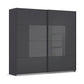 Novaro Graphite & Basalt Glass Sliding Door Wardrobe
