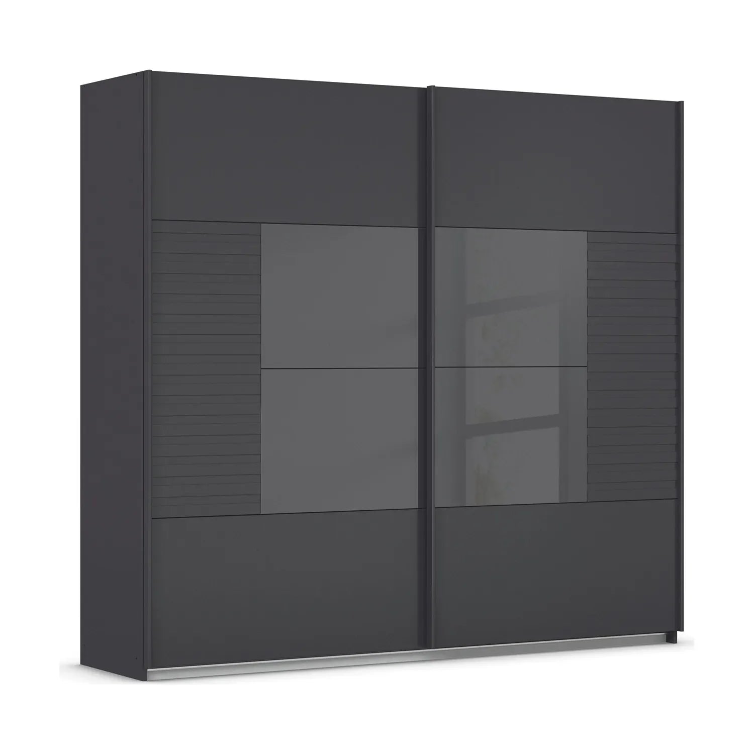 Novaro Graphite & Basalt Glass Sliding Door Wardrobe