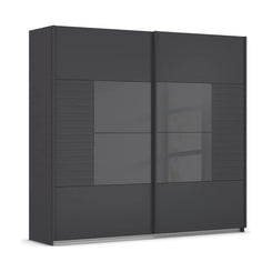 Novaro Graphite & Basalt Glass Sliding Door Wardrobe
