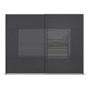 Novaro Graphite & Basalt Glass Sliding Door Wardrobe - Front view