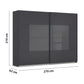 Novaro Graphite & Basalt Glass Sliding Door Wardrobe - Dimensions