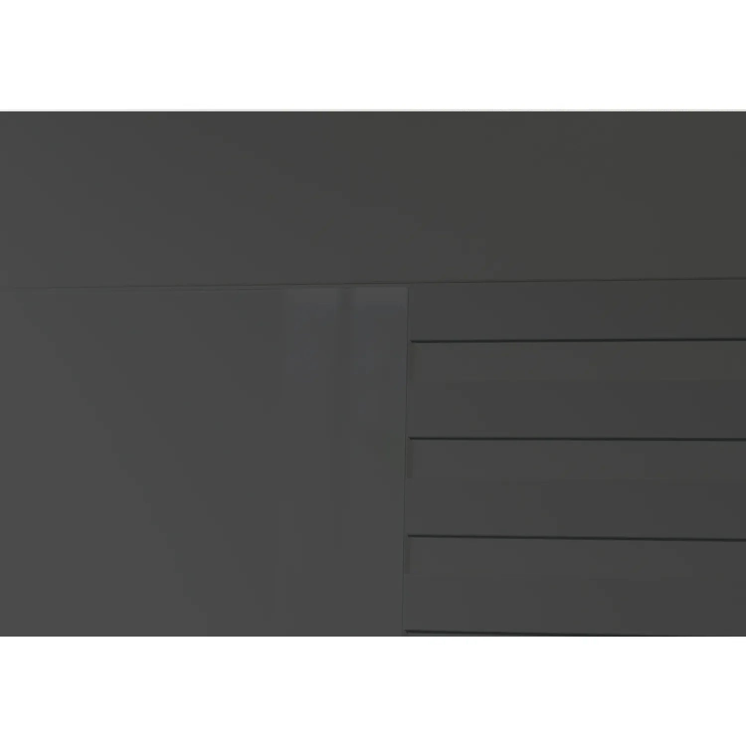 Novaro Graphite & Basalt Glass Sliding Door Wardrobe - Panel Closeup view