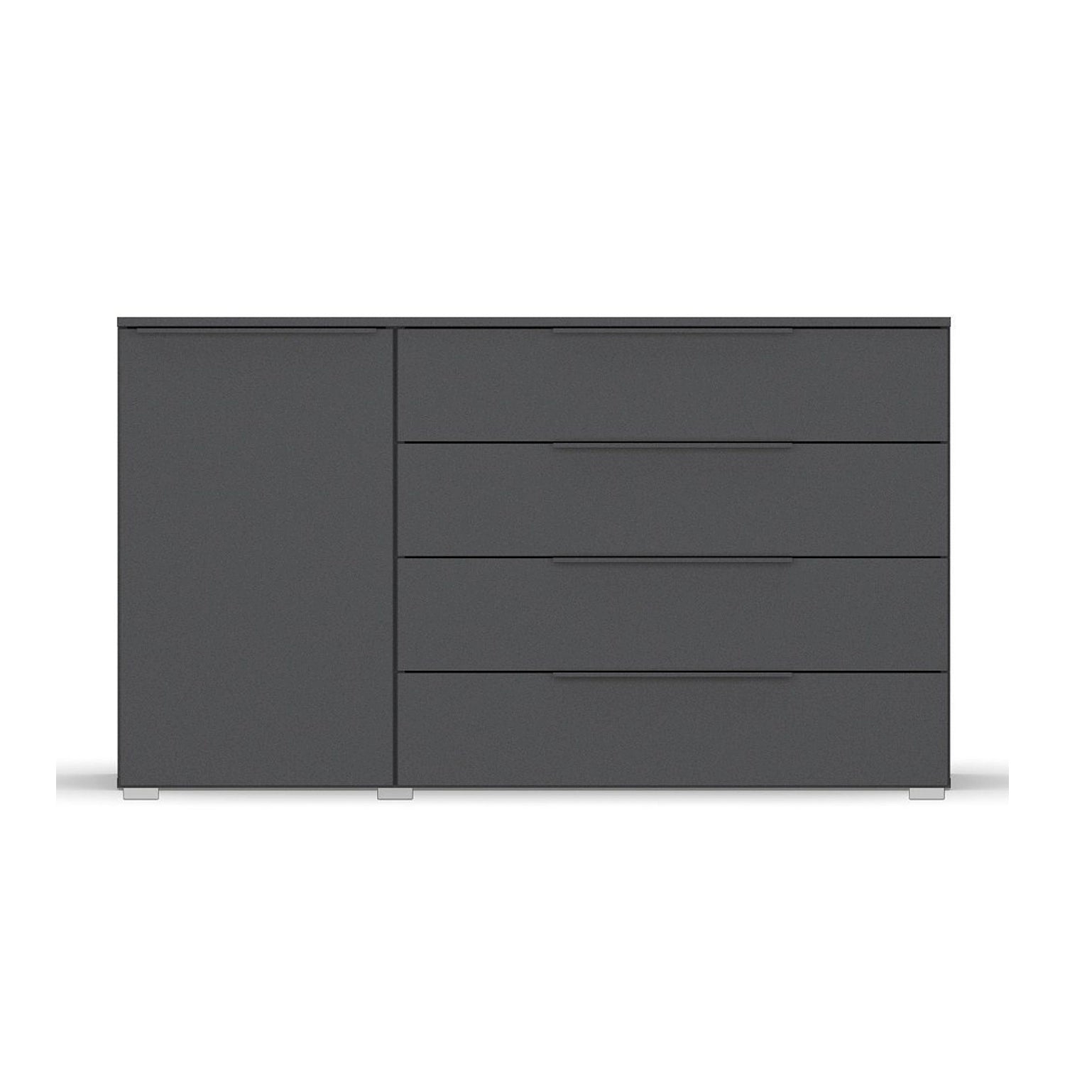 Rauch Novus Large 1 Door 4 Drawer Chest in Graphite - W140cm - Front View