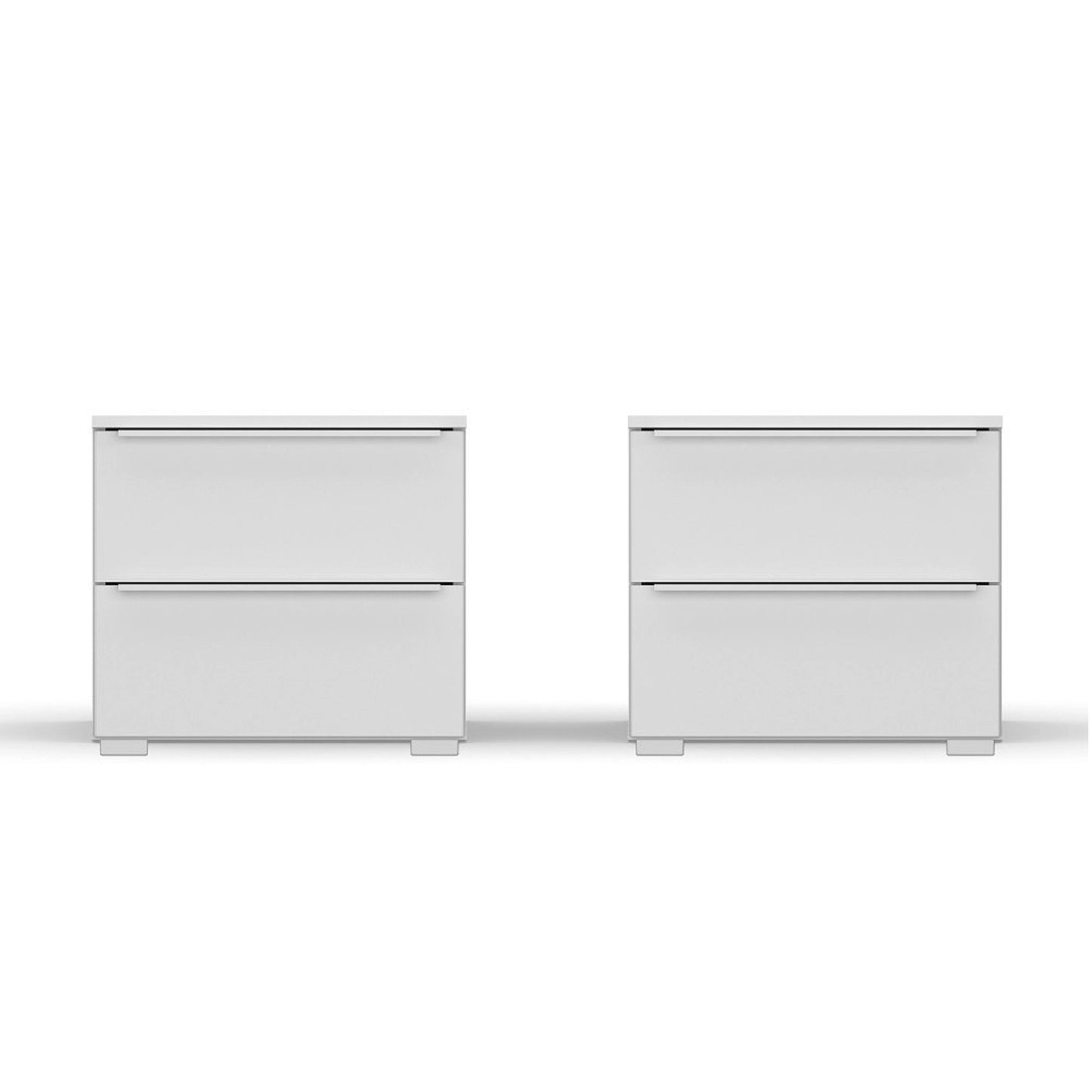 Rauch Novus 2 Drawer Beside Table in White - Front View