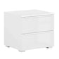 Rauch Novus 2 Drawer Beside Table With Glass in White