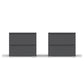 Rauch Novus 2 Drawer Beside Table in Graphite - Front View