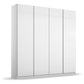 Novus 4 Door Glass Hinged Wardrobe in White Glass - 181cm 