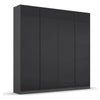 Novus 4 Door Glass Hinged Wardrobe in Basalt Glass - 181cm 