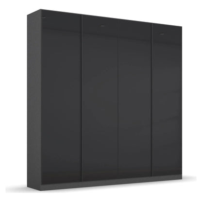 Novus 4 Door Glass Hinged Wardrobe in Basalt Glass - 181cm 