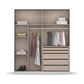 Novus 4 Door Glass Hinged Wardrobe - 181cm - Premium interior View Styled in a Living Room