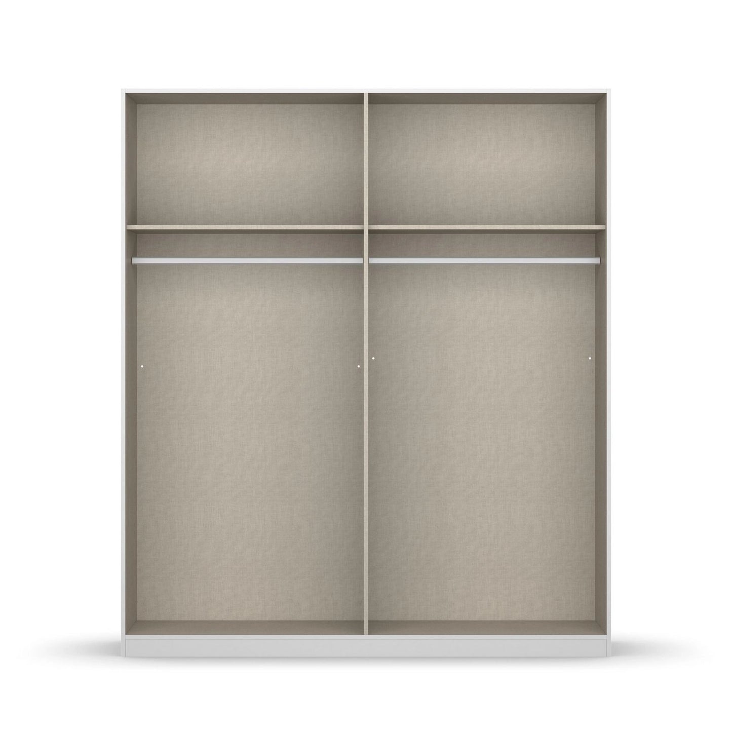 Novus 4 Door Glass Hinged Wardrobe - 181cm - Standard interior View