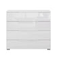Rauch Novus 4 Drawer Wide Chest With Glass in White - Front View