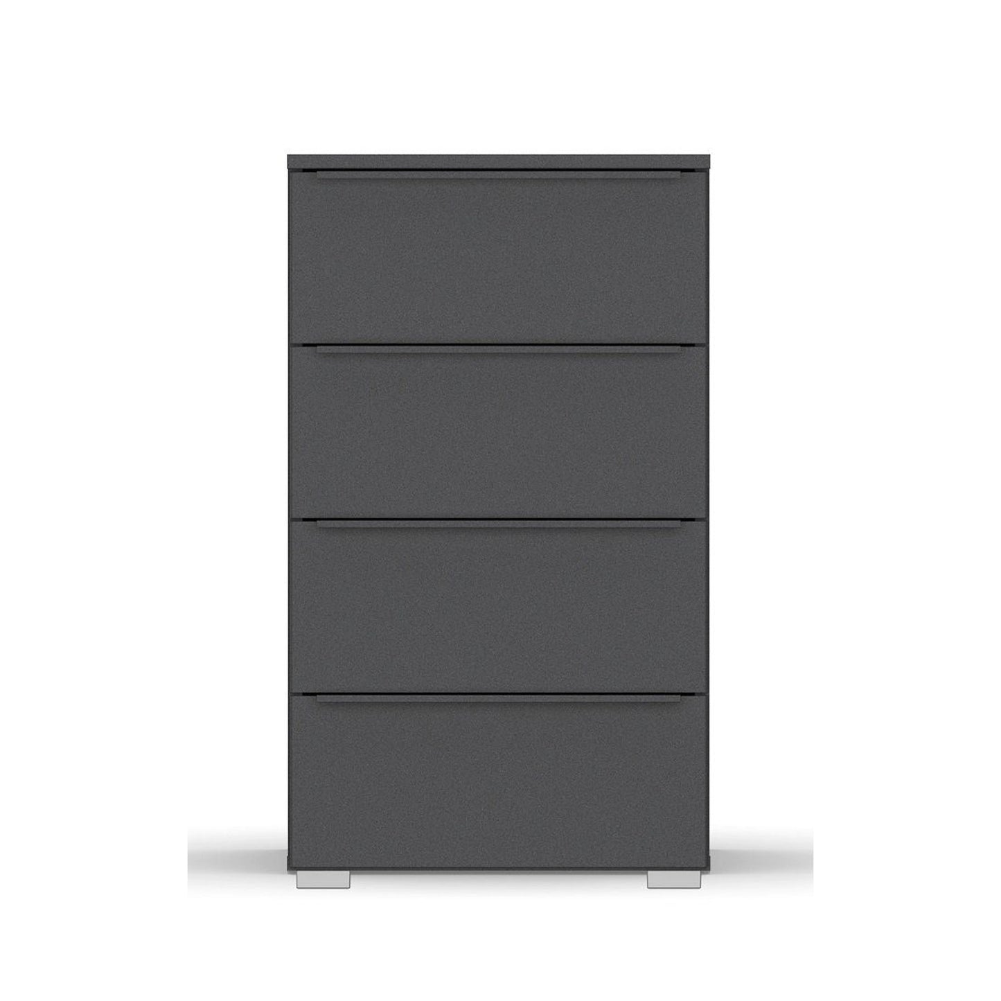 Rauch Novus 4 Drawer Narrow Chest in Graphite - Front View