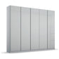 Novus 5 Door Glass Hinged Wardrobe in Silk Grey - 226cm 