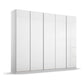 Novus 5 Door Glass Hinged Wardrobe in White - 226cm 
