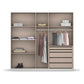 Novus 5 Door Glass Hinged Wardrobe - 226cm - Premium Interior View Styled in a Living Room