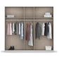 Novus 5 Door Glass Hinged Wardrobe - 226cm - Standard Interior View Styled in a Living Room