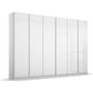 Novus 6 Door Glass Hinged Wardrobe in White - 271cm