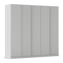 Rauch Novus 5 Door Decor Hinged Wardrobe in Silk Grey - 226cm 