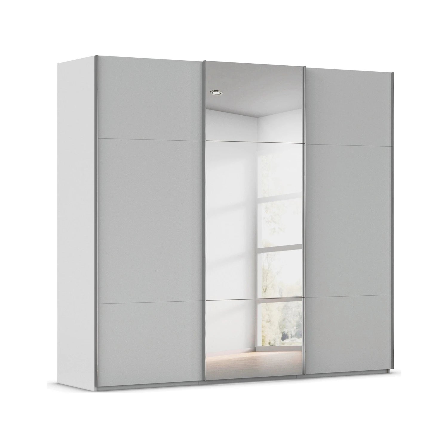 Rauch Zendaya 3 Door Sliding Wardrobe in Silk Grey with mirror