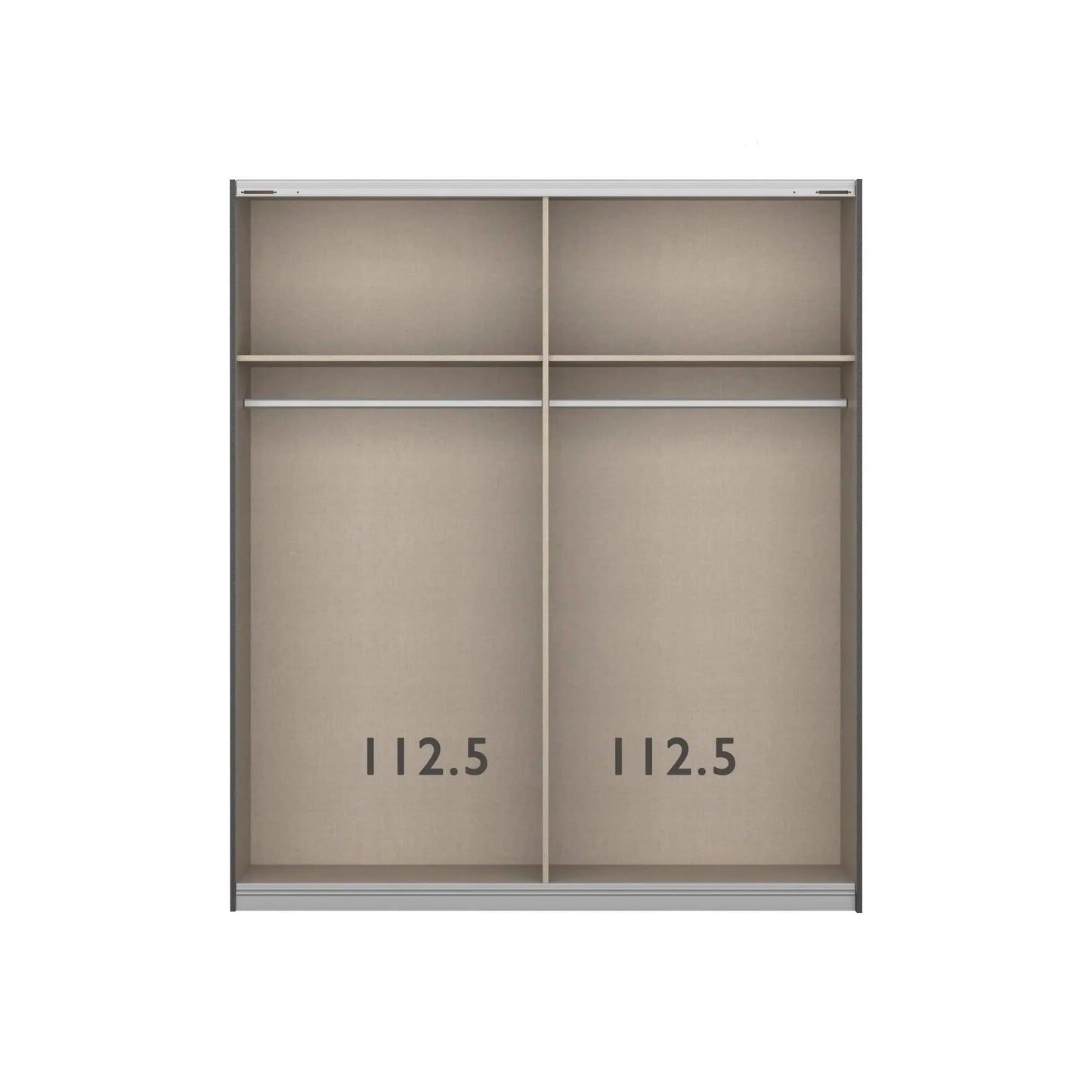 Artemis Oak & Champagne Glass 2 Door Sliding Wardrobe - Pendle Village Furniture