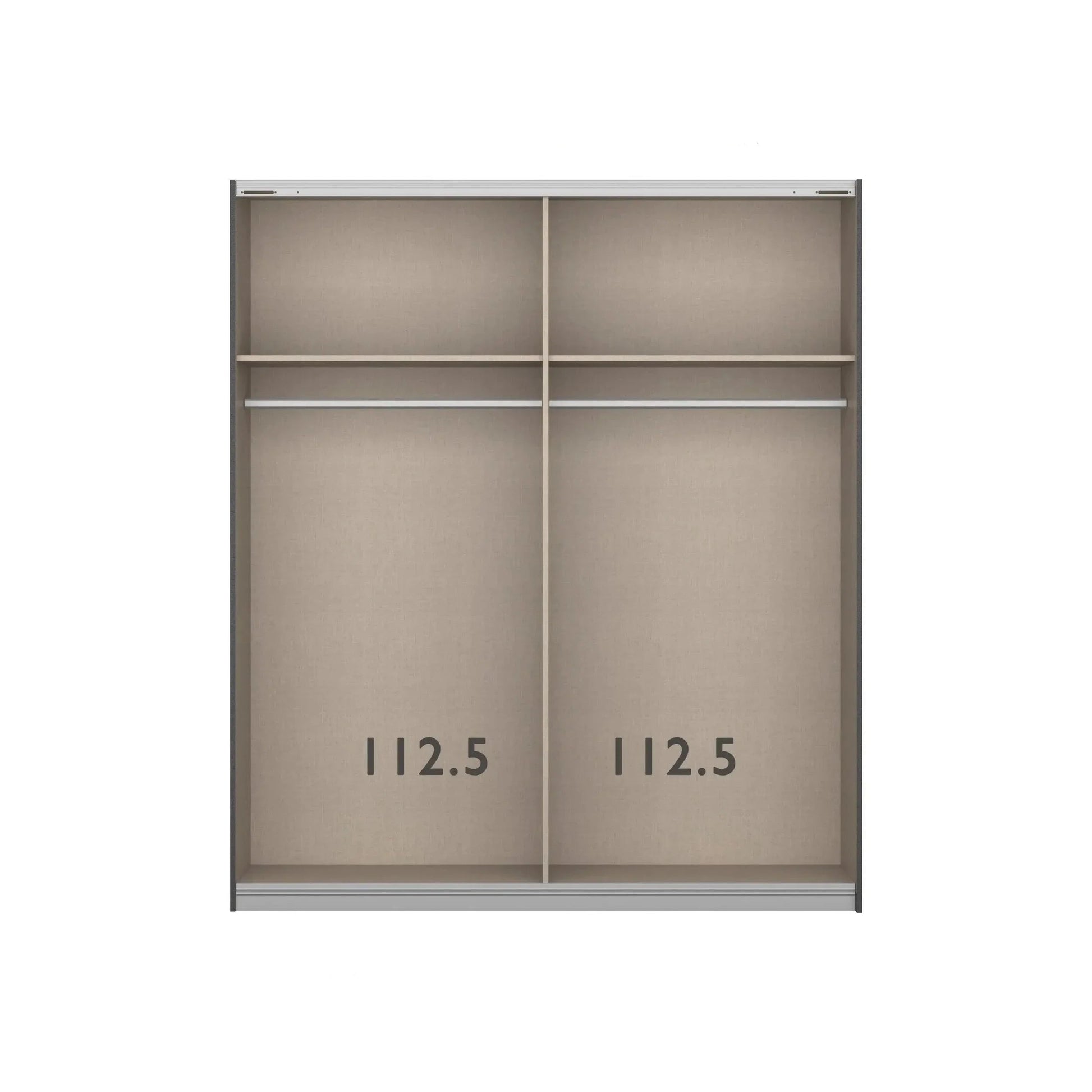 Artemis Oak & Champagne Glass 2 Door Sliding Wardrobe - Pendle Village Furniture