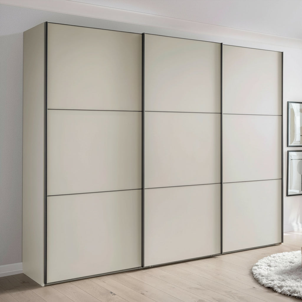 Wiemann Phoenix Pebble Grey 3 Door Sliding Wardrobe in Matte
