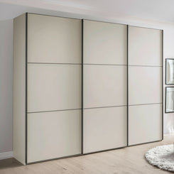 Wiemann Phoenix Pebble Grey 3 Door Sliding Wardrobe in Matte