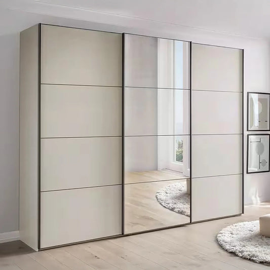 Wiemann Phoenix Champagne 3 Door Sliding Wardrobe in Matte with mirror