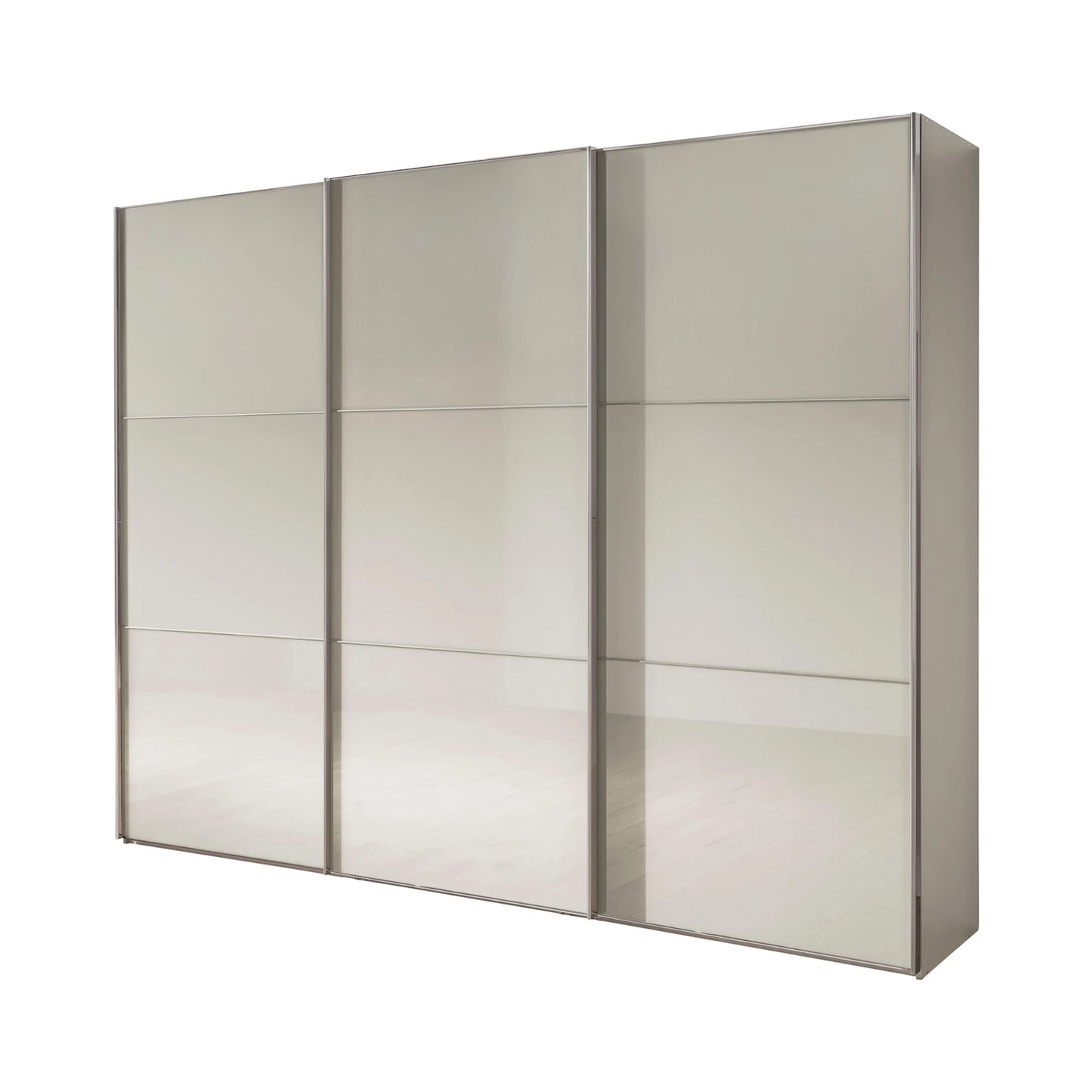 Wiemann Phoenix Champagne 3 Door Sliding Wardrobe in Glass