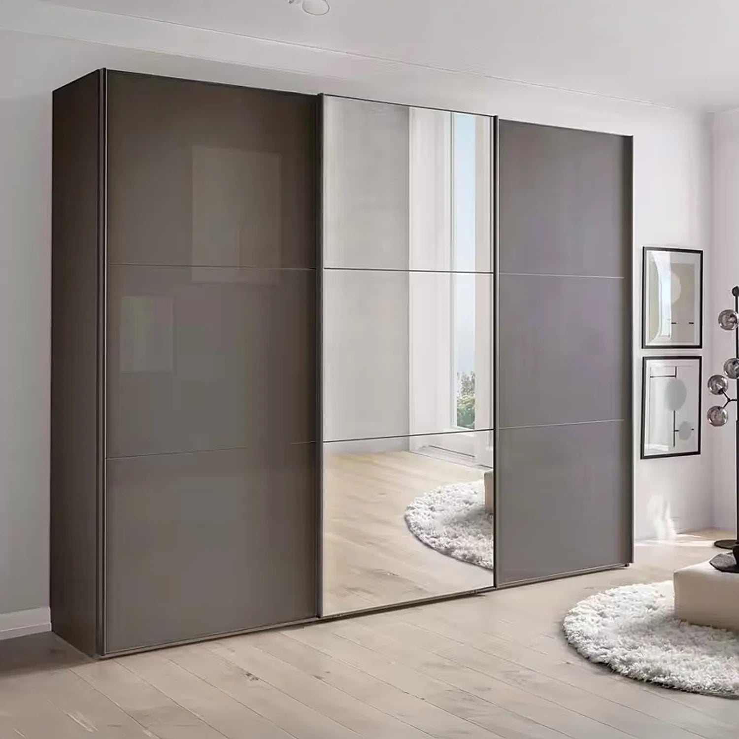 Wiemann Phoenix Havana 3 Door Sliding Wardrobe in Glass with Mirror