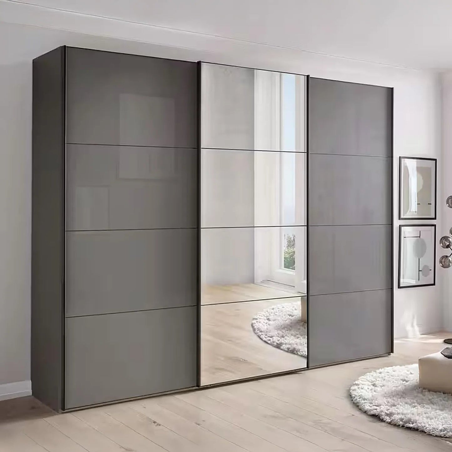 Wiemann Phoenix Havana 3 Door Sliding Wardrobe in Glass with Mirror