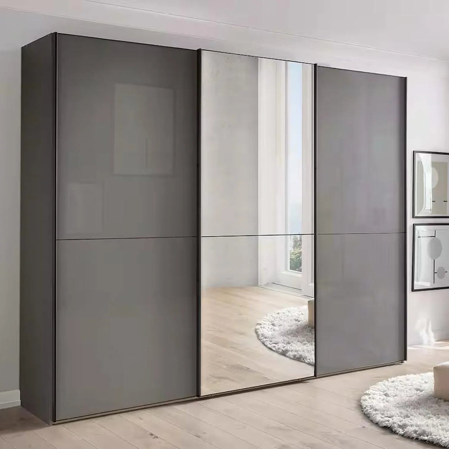 Wiemann Phoenix Lava 3 Door Sliding Wardrobe in Glass with Mirror