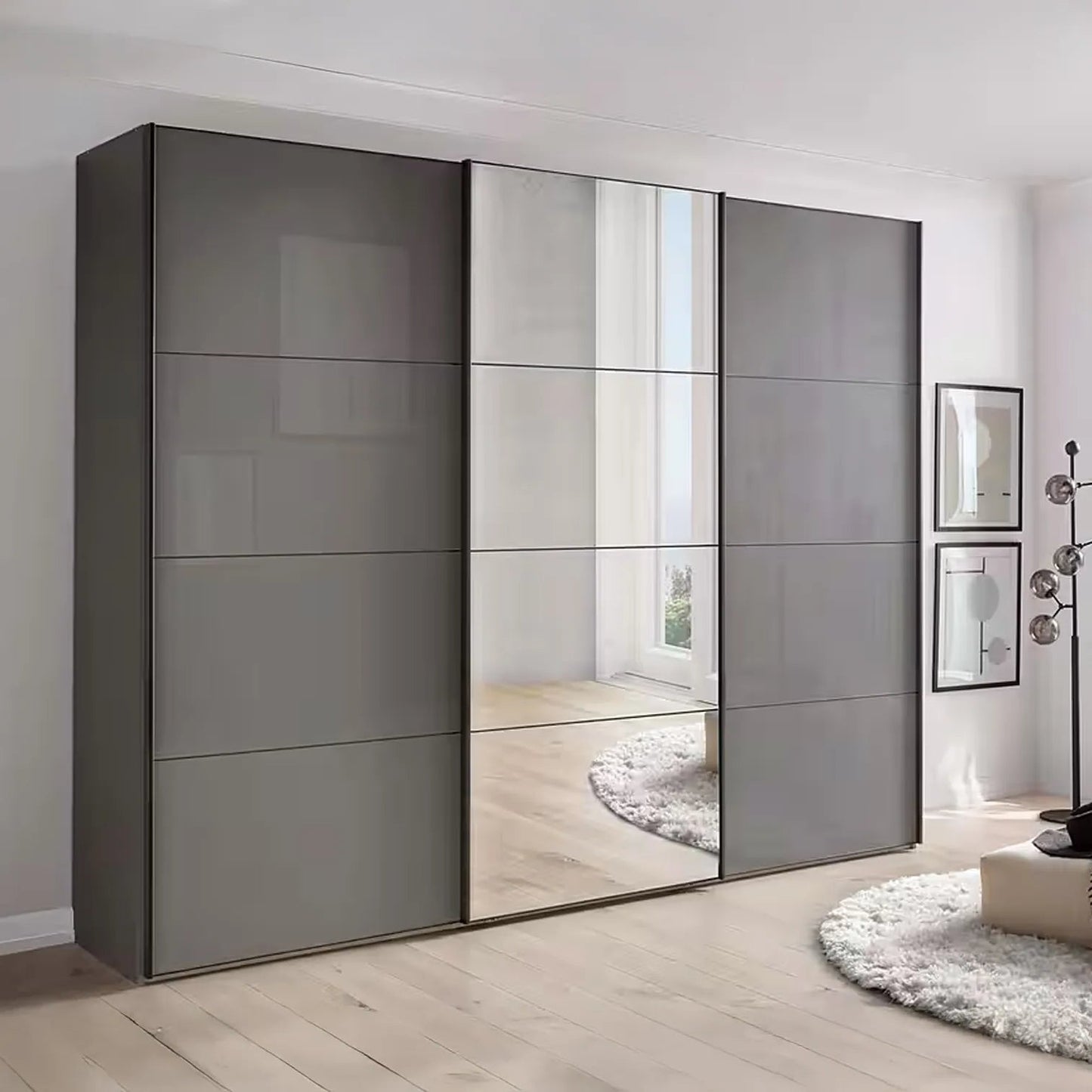 Wiemann Phoenix Lava 3 Door Sliding Wardrobe in Glass with Mirror
