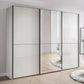 Wiemann Phoenix White 3 Door Sliding Wardrobe with black handle
