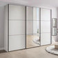 Wiemann Meridian White 3 Door Sliding Wardrobe in Matte with Mirror