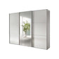 Wiemann Meridian White 3 Door Sliding Wardrobe in Glass with Mirror