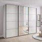 Wiemann Phoenix White 3 Door Sliding Wardrobe in Glass with Mirror